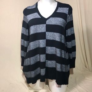 Lane Bryant black and silver sweater